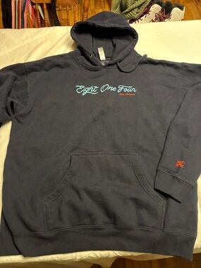 Navy Pullover Hoodie with Script Logo